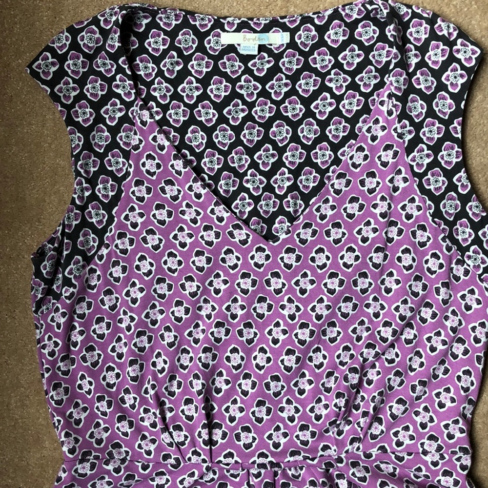 Purple & Black Boden Midi Dress